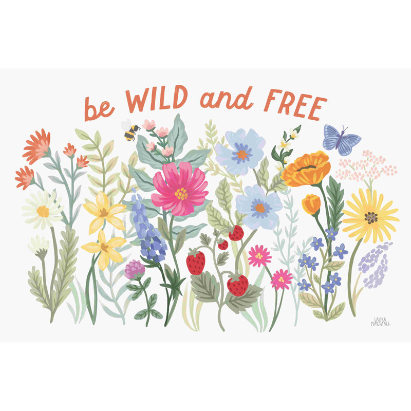 «Wild Meadow I» par Laura Marshall, peinture sur toile tendue, H 12 po x l 18 po