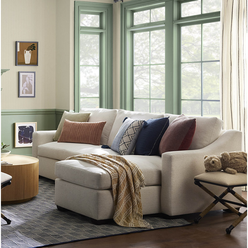Cranbrook Upholstered L-Shaped Sectional, Nomad Snow Crypton® Chenille, Right Hand Facing