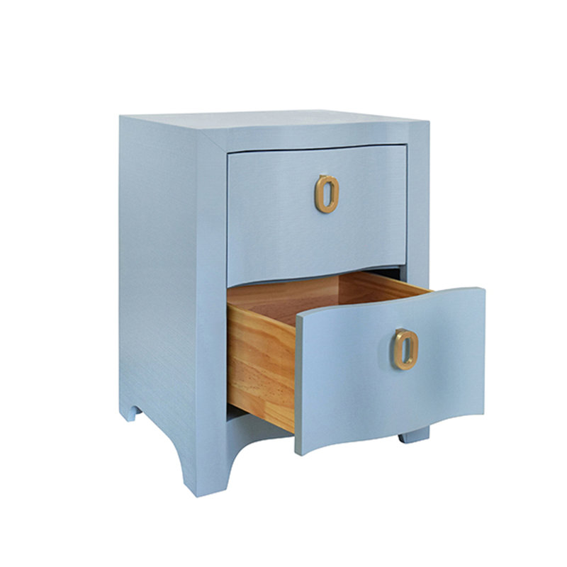 Helena Solid Wood End Table, Blue