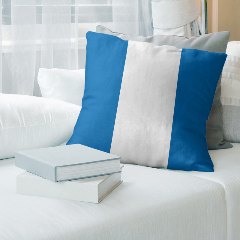 Coussin Golden State, Bleu royal / blanc / bleu royal, 26 po x 26 po