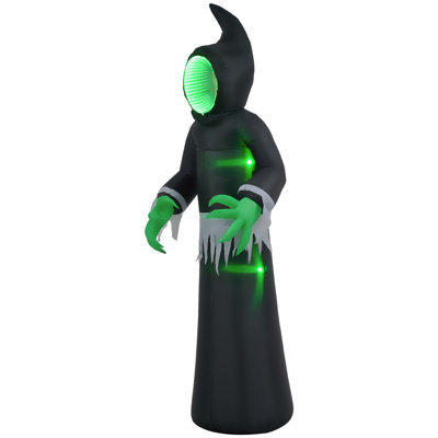8Ft Eerie Inflatable Mirror Face Ghost For Halloween, Outdoor LED Yard Display, Waterproof