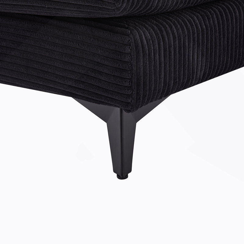 Canapé modulaire à assise profonde 85,8 po, Noir 