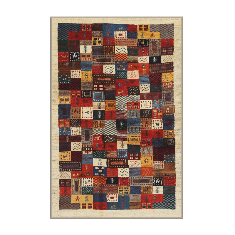 Tapis beige/brun/jaune contemporain, Rectangle 6 pi x 9 pi