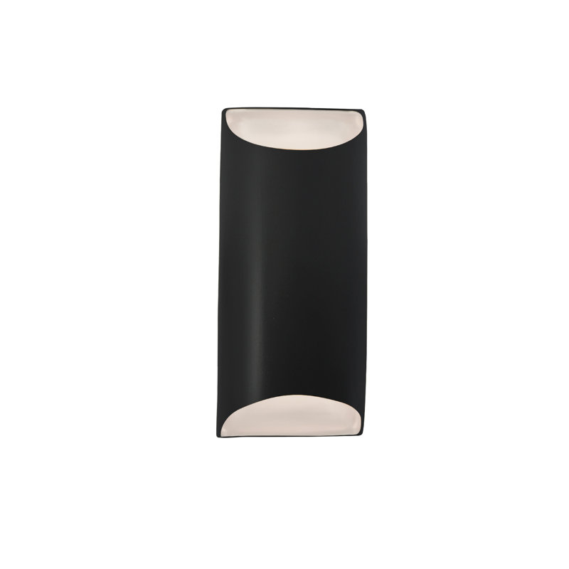 Beda Ceramic LED Wall Light, 13.75" H x 7" W x 4" D, Carbon Matte Black