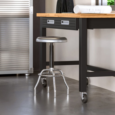 Adjustable Height Stainless Steel Swivel Stool