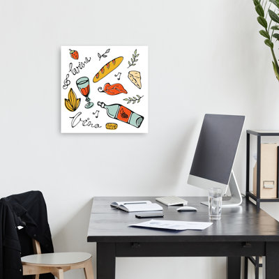 «Delightful Wine and Bites Rustic Abstract Contemporary Landscape Nature», art mural