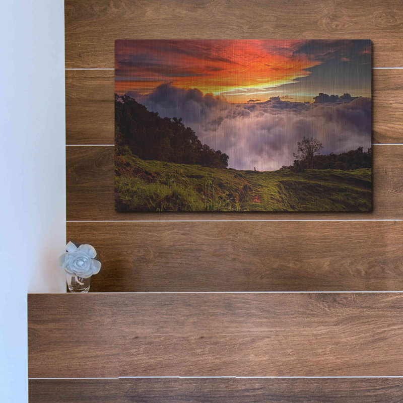 «Valley Clouds at Sunset», art mural en métal, H 12 po x l 16 po