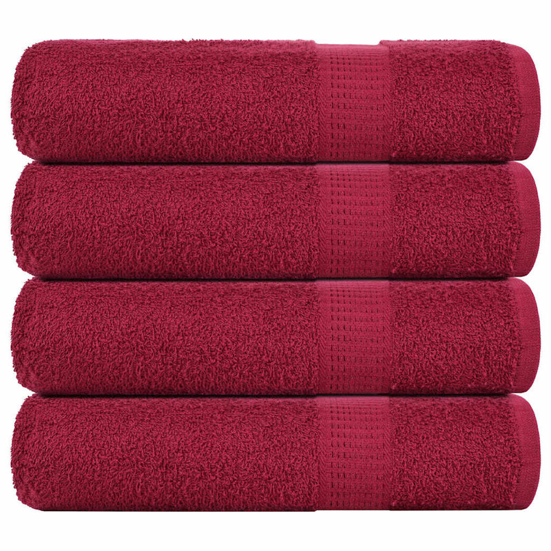 Atenea 100% Cotton Bath Towel, Bordeaux, Set of 4