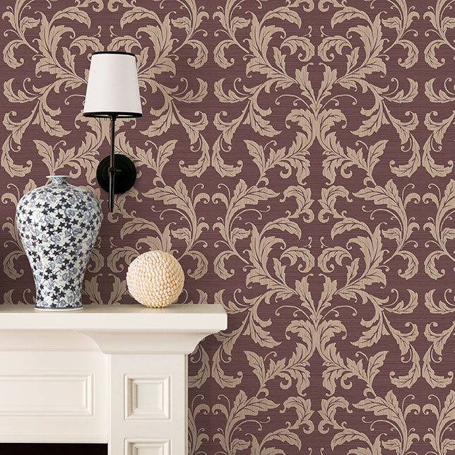 10m x 53cm Wallpaper Roll, Burgundy