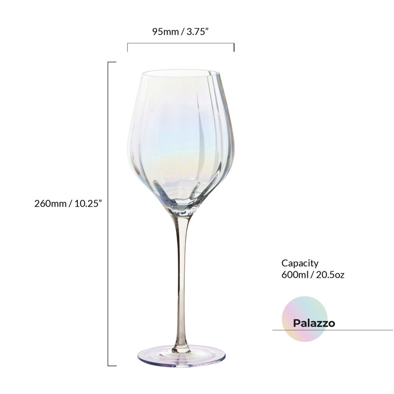 Palazzo 20.25oz. Glass All Purpose Wine Glass Stemware Set