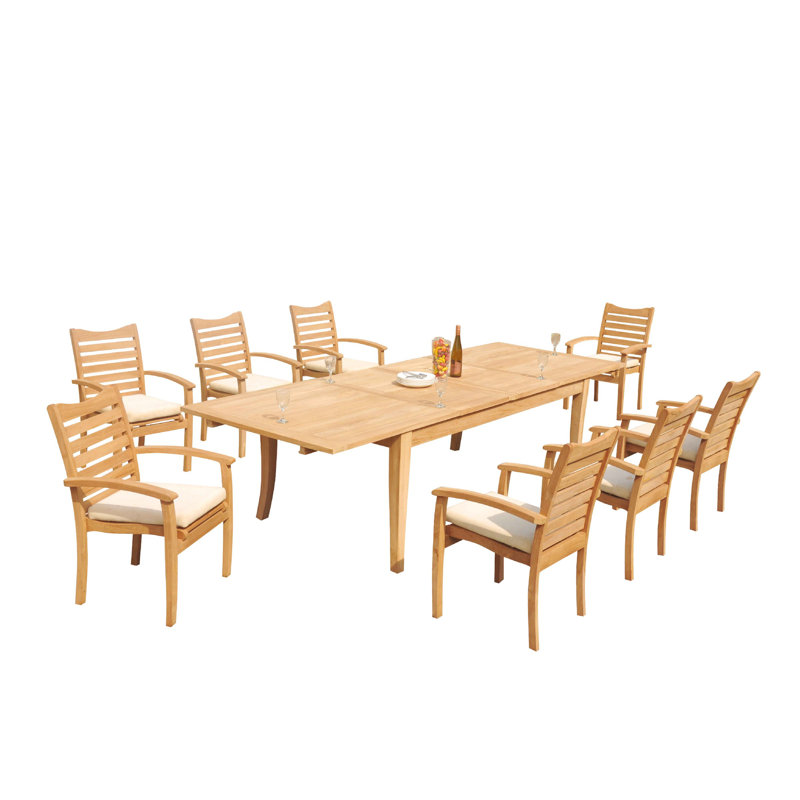 Outdoor 9 - Piece Teak Dining Set
