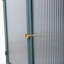Armoire de rangement murale en métal à 2 portes avec portes et tablettes en verre trempé vert armée pour salle de bain, cuisine, salon et bureau