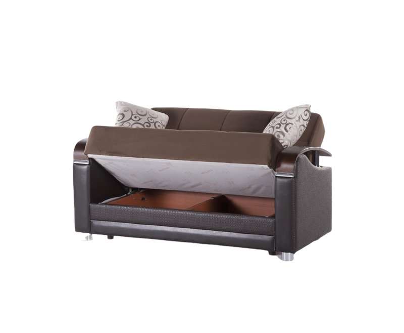 Causeuse kevian 61,4 po, Polyester à 100 % de couleur brune