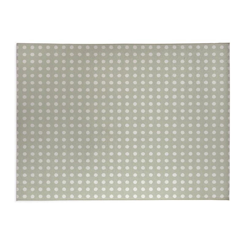 Tapis de cuisine léger et antidérapant Dot Doted, Vert clair, Rectangle 4pi x 6 pi
