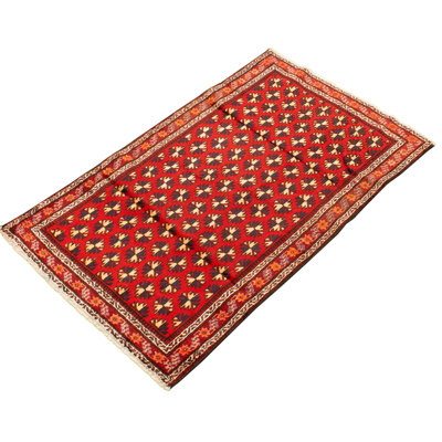 Borislavka One-of-a-Kind 4'3" X 6'11" 1980s Wool Area Rug in Red