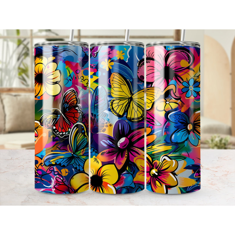 Choose Handmade Tumblers 591ml Vacuum Insulated Stainless Steel (18/8) Travel Tumbler with Straw