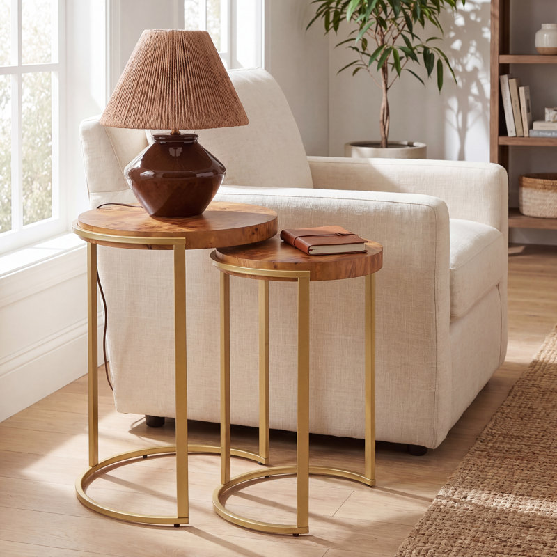 Ensemble de tables de bout Nesting Burlwood