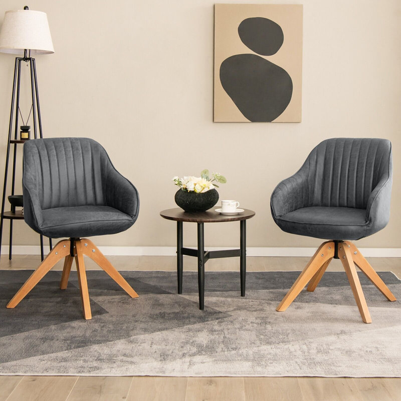 Edesville Faux Leather Swivel Armchair, Grey