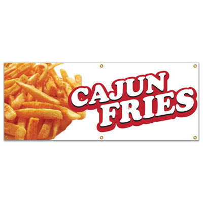 Cajun Fries 72" Banner Concession Stand Food Truck Single Sided