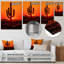 Cactus orange, coucher de soleil, désert, Saguaro - décoration murale florale et botanique en métal-1436459930