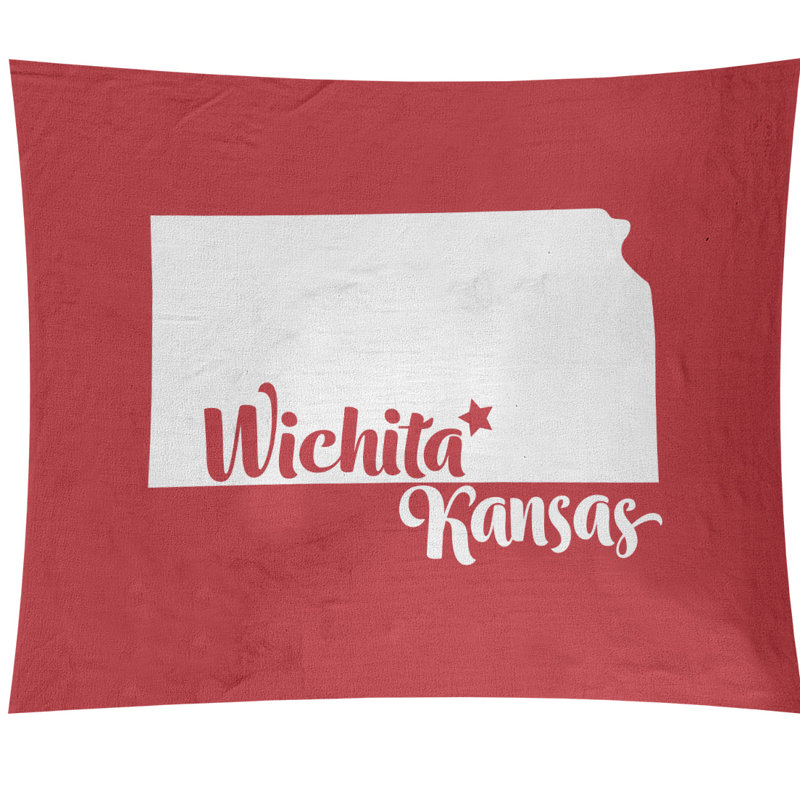 Tapisserie murale kansas wichita, H 88 po x l 104 po, Rouge
