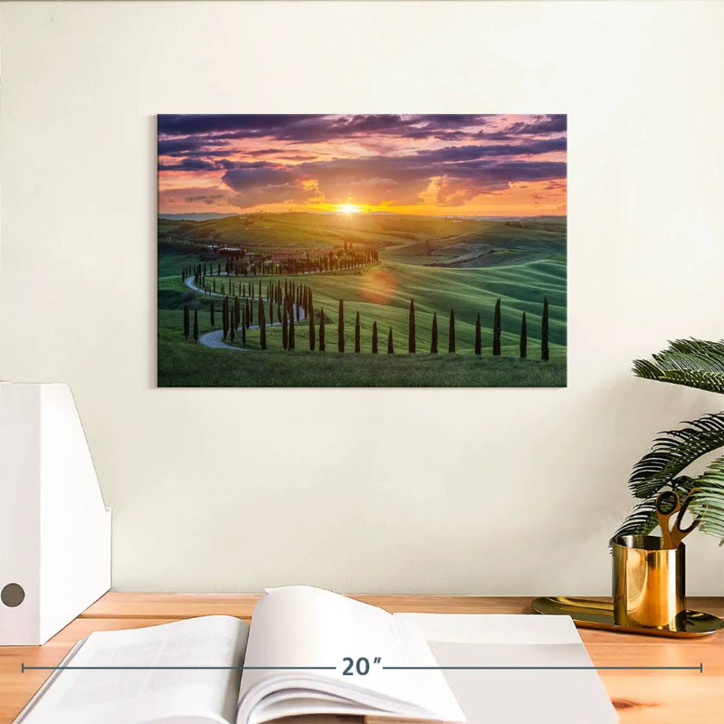 Ravi Sunset Over Tuscany, 8" H x 12" W