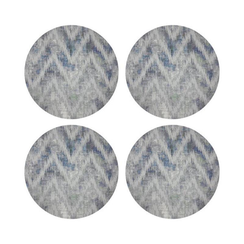 Pebble 16" Vinyl Placemat, Gray/Blue