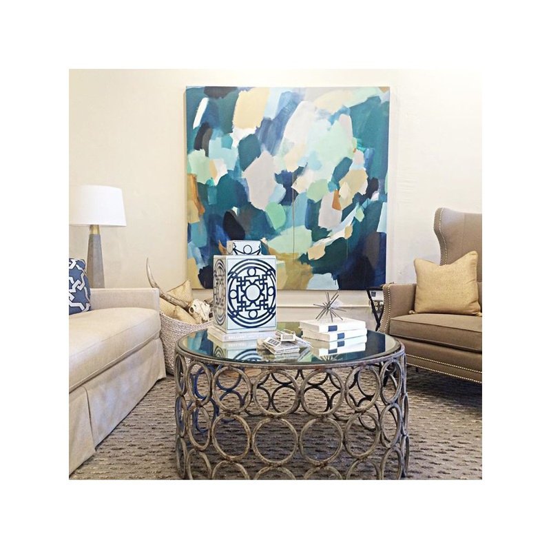 Milan Frame Coffee Table, 18.5" H x 36" L x 36" W, Oyster White