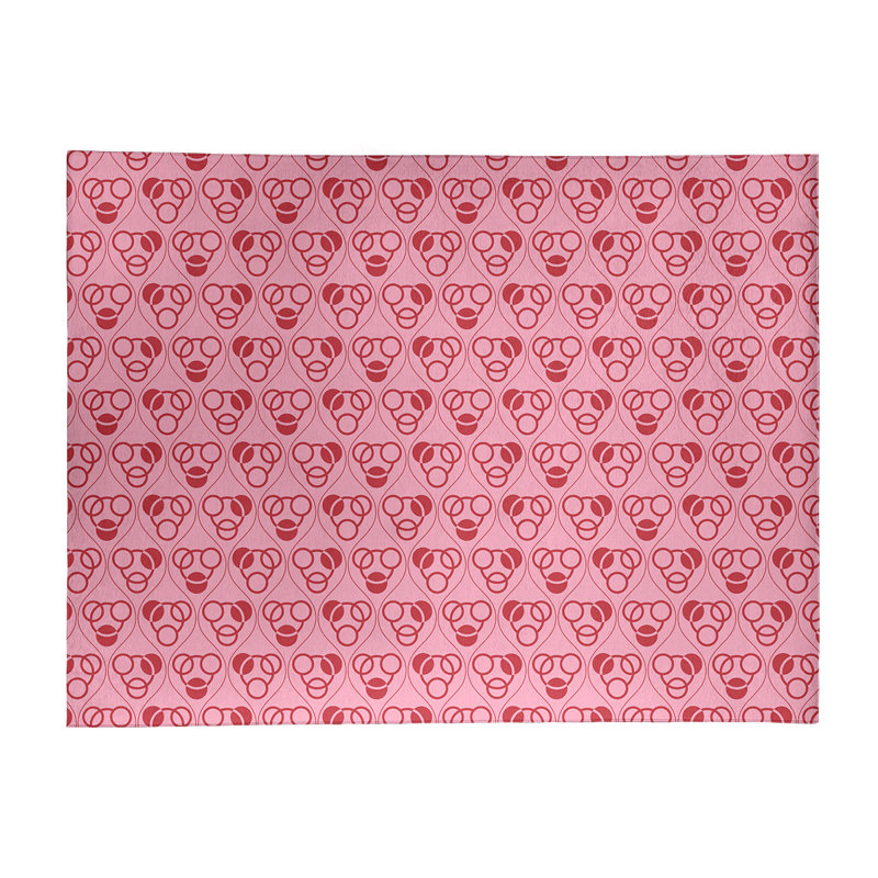 Tapis rose/rouge fait main géométrique, Rectangle 9 pi x 12 pi