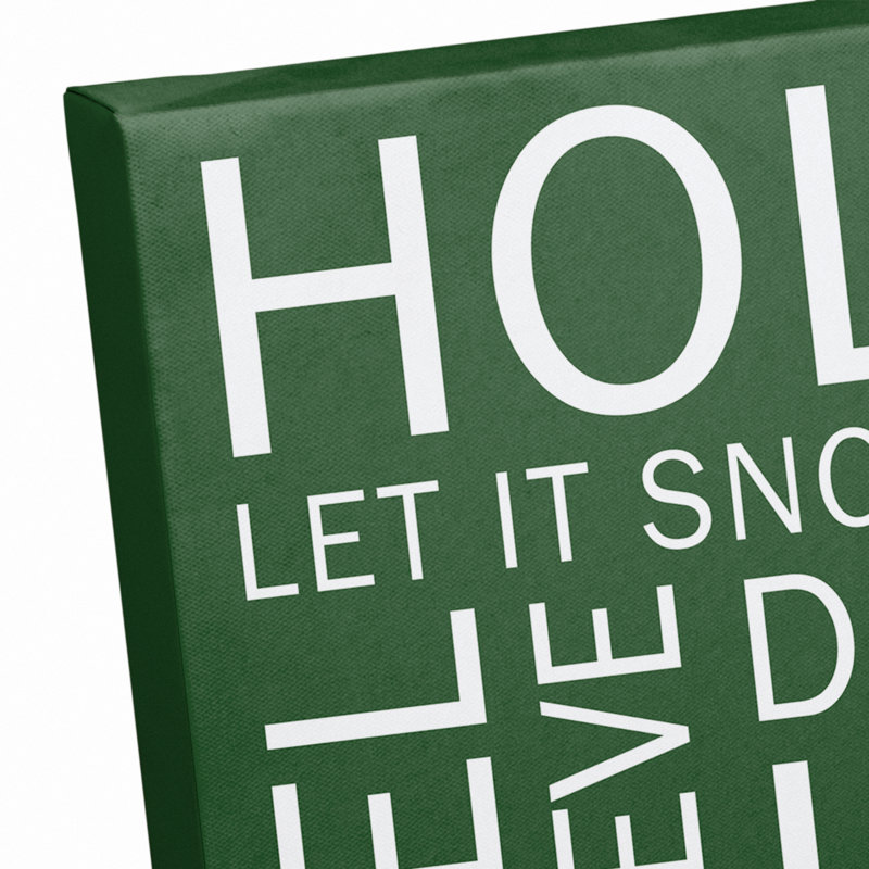 «Christmas Sayings», impression sur toile tendue, H 16 po x l 20 po x P 1,25 po, Vert