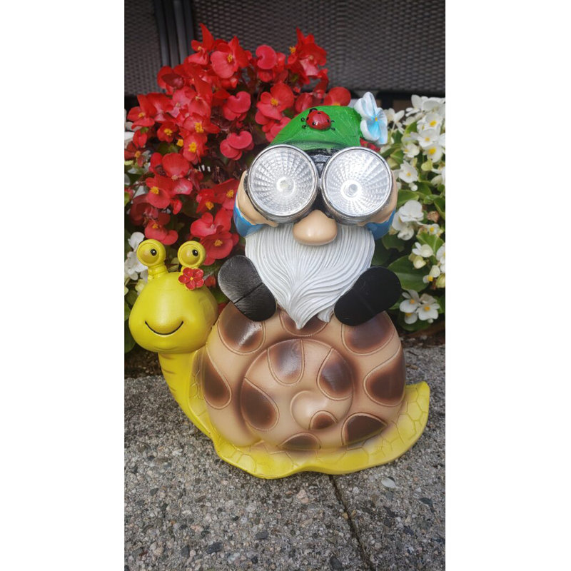 Statue gnome sur escargot Estalis