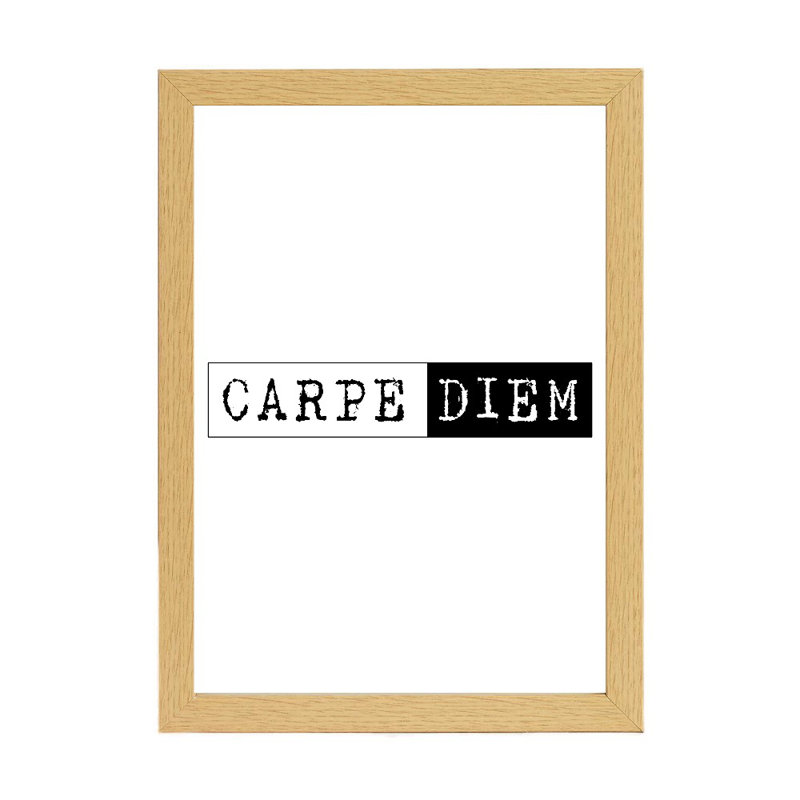 Carpe Diem - Print, 21cm H x 15cm W x 2.5cm D, Brown Framed