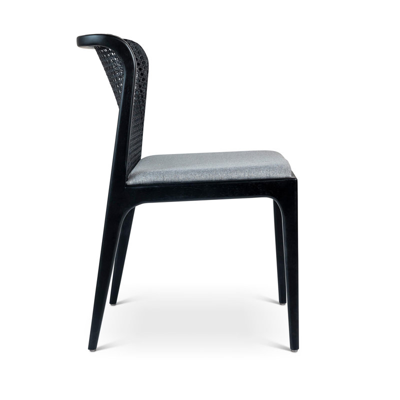 Modern Brazilian Upholstered Dining Chair, Essence Gray/Ebano Frame