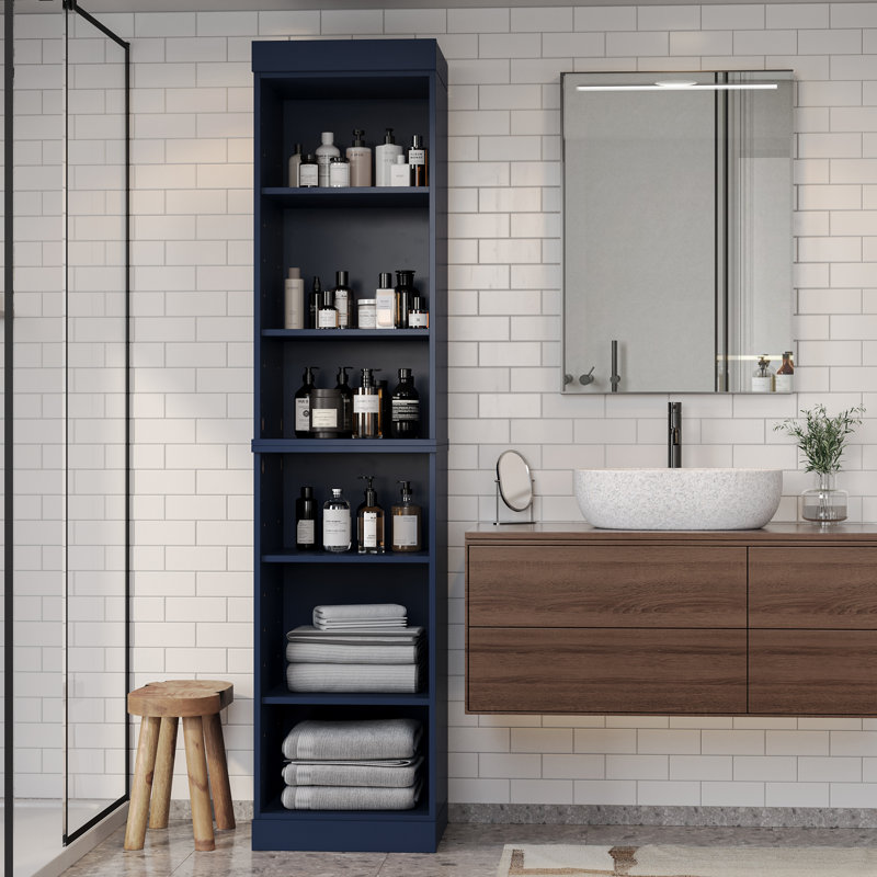 Armoire de rangement 100% en bois massif Palace Imports, tablettes réglables, hauteur 71,5 po, Marine
