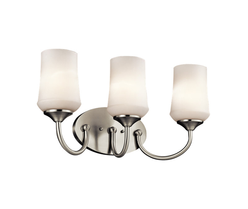 Éclairage pour salle de bain 3 lumières Bergstrom, Nickel brossé