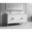 Meuble-lavabo moderne autoportant blanc Eileen de 60 pouces de marque Tennant, double lavabo, comptoir en quartz blanc, entièrement assemblé