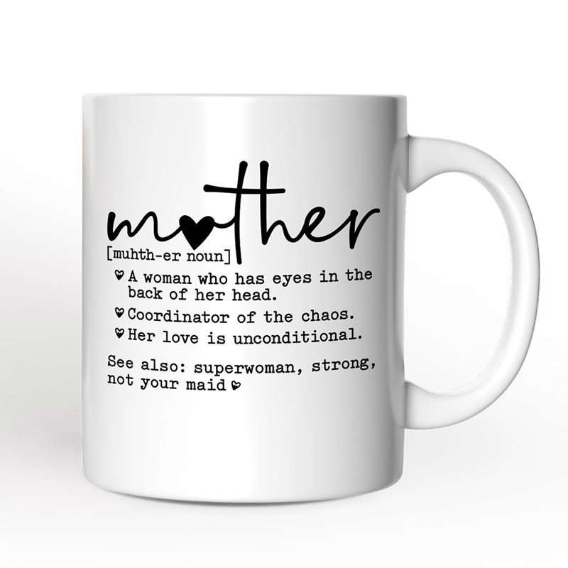 Tasse de définition de mère, cadeau inspirant de mère avec nom personnalisé