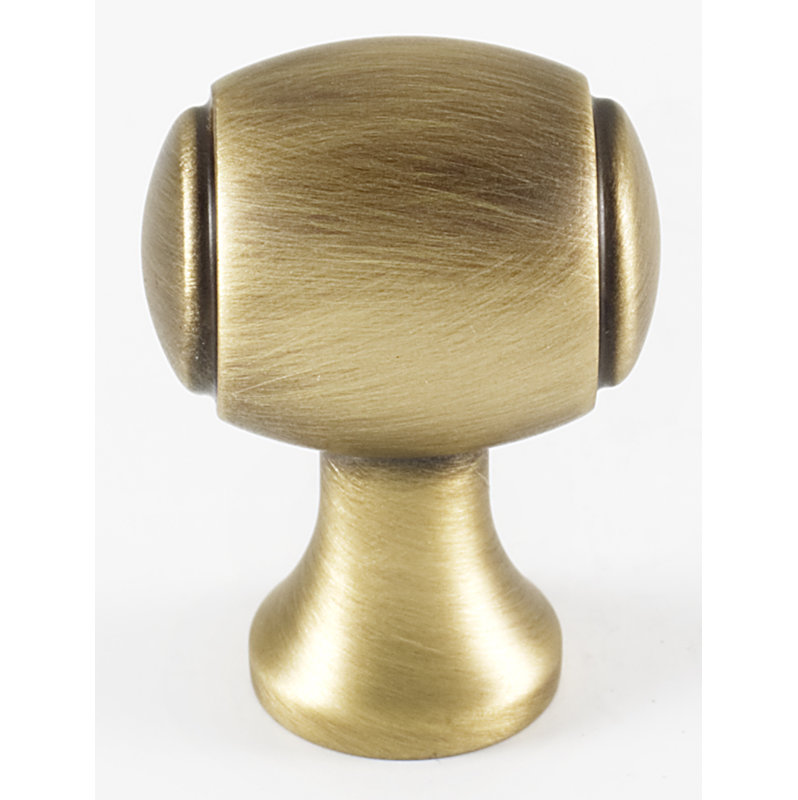 Royale Barrel Oval Knob, 1.13" H x 0.75" W x 0.5" D, Antique English