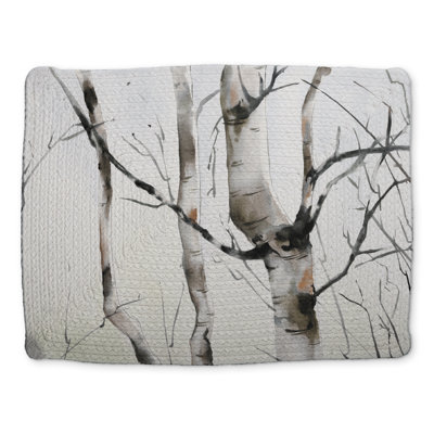 Three Birches Trees Brown Braided Polyester Placemat - Home Decor