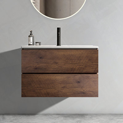 Meuble-lavabo mural avec évier en céramique