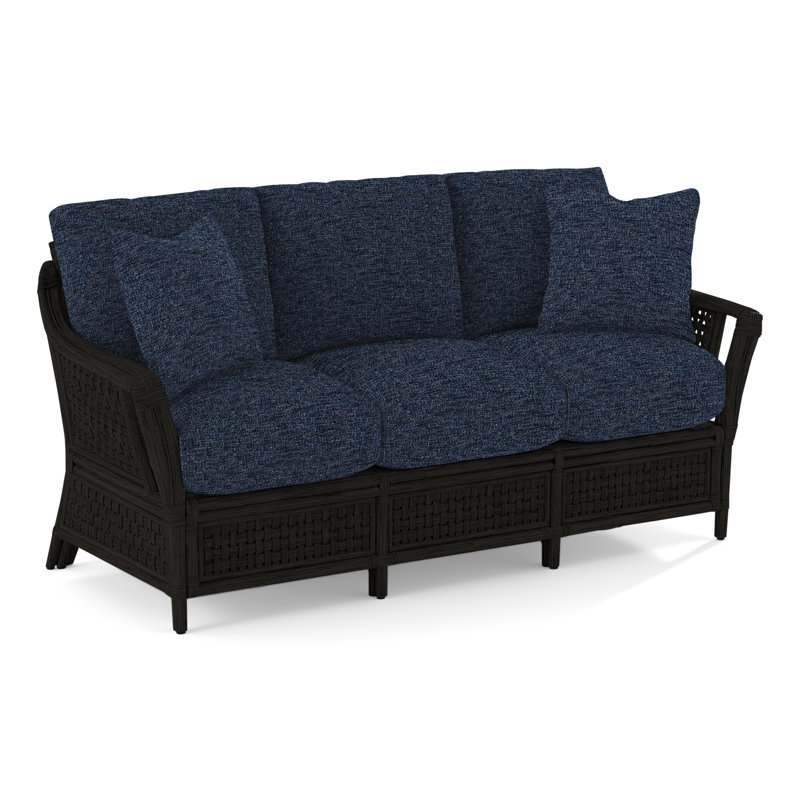 Boca Upholstered 78'' Sofa, Antique Black, Basic Navy 