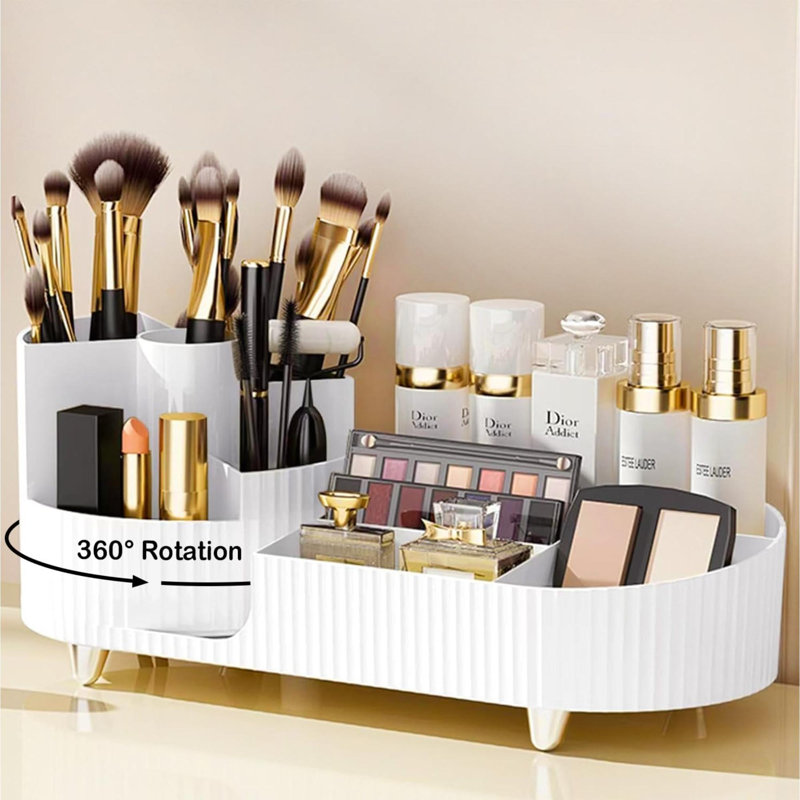 Quatravious Plastic Makeup Organizer, White