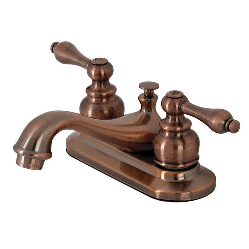 Elizabeth Centerset Bathroom Faucet with Drain Assembly, Antique Copper