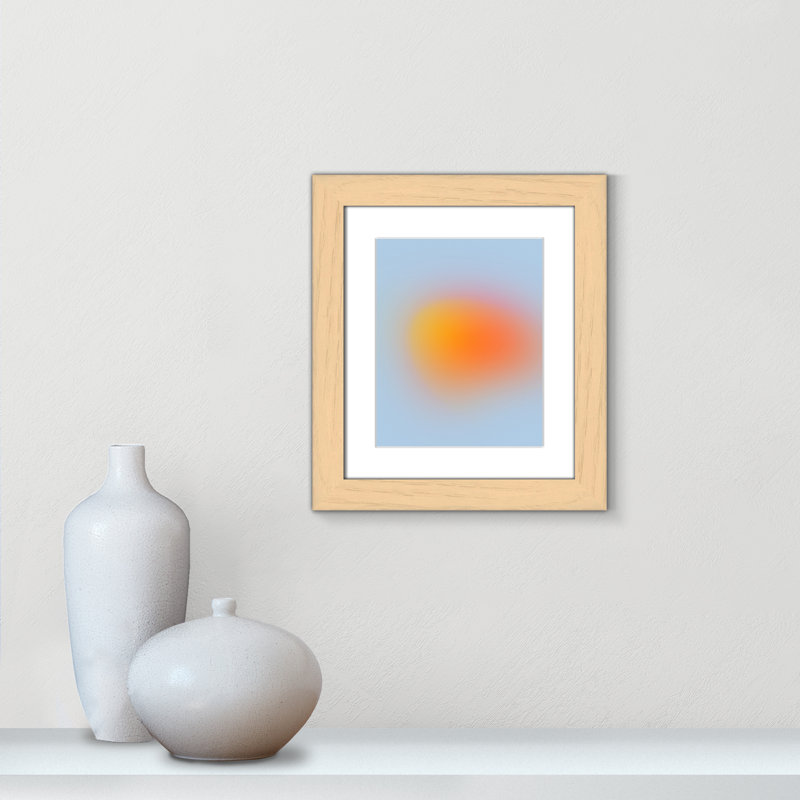 «Neon Orange Glow» encadré sur papier par My Mind Print, Cadre cube naturel mat, H 16,5 po x l 14,5 po x P 1,25 po