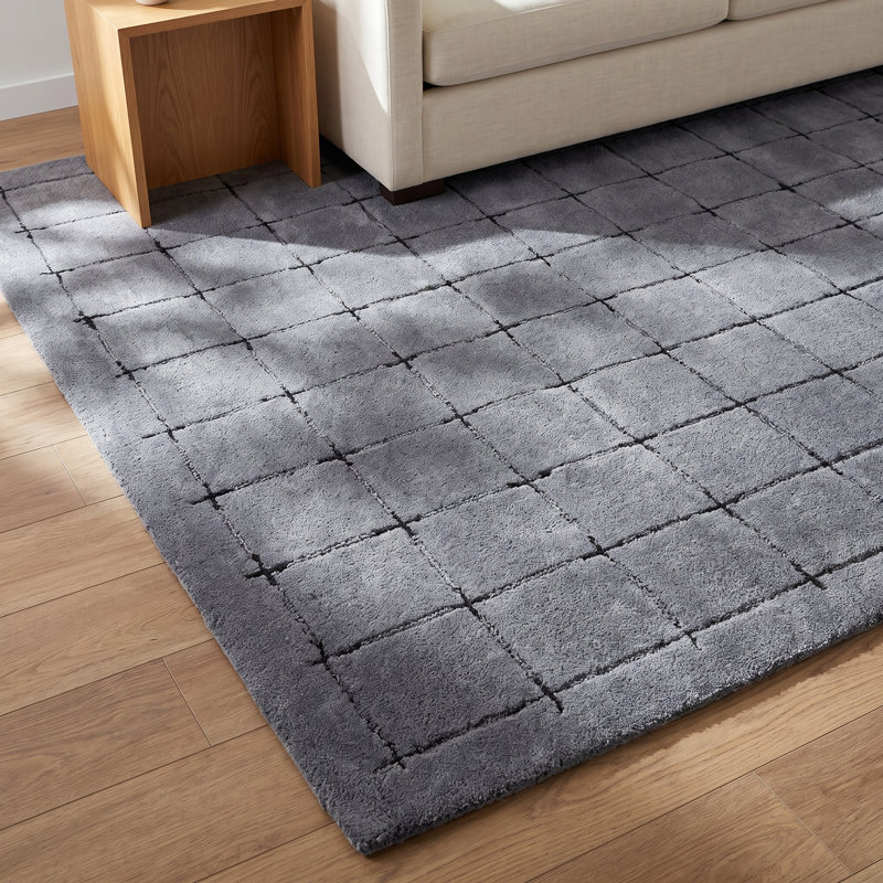 Mallory Blue Hand Tufted Area Rug, Rectangle 8' x 10'