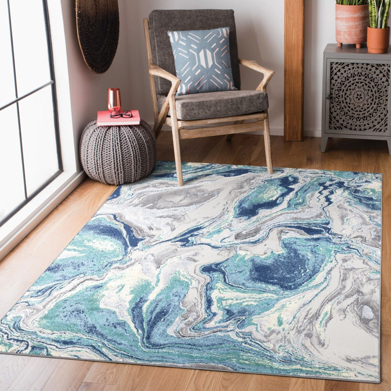 Abukhdeir Abstract Indoor / Outdoor Area Rug, Rectangle 160 x 230cm
