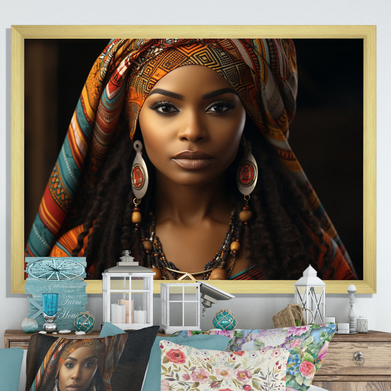 Impression sur toile Chiemi Tribal africain Swazi Emahiya, H 12 po x l 20 po x P 1 po, Cadre doré simple