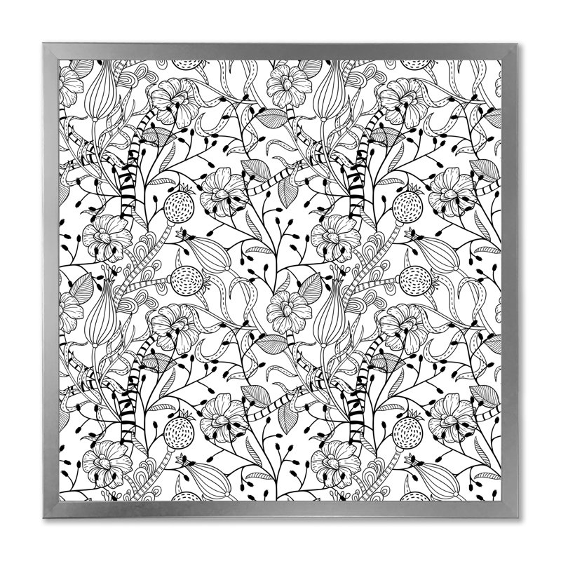Monochromes organiques formes I - reproduction sur toile, H 16 po x l 16 po x P 1 po, Cadre photo argenté
