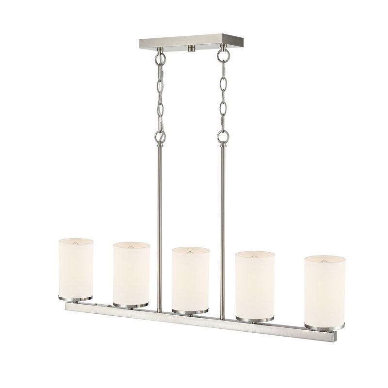 Verlana 35" 5-Light Linear Chandelier - Brushed Nickel, Brushed Nickel