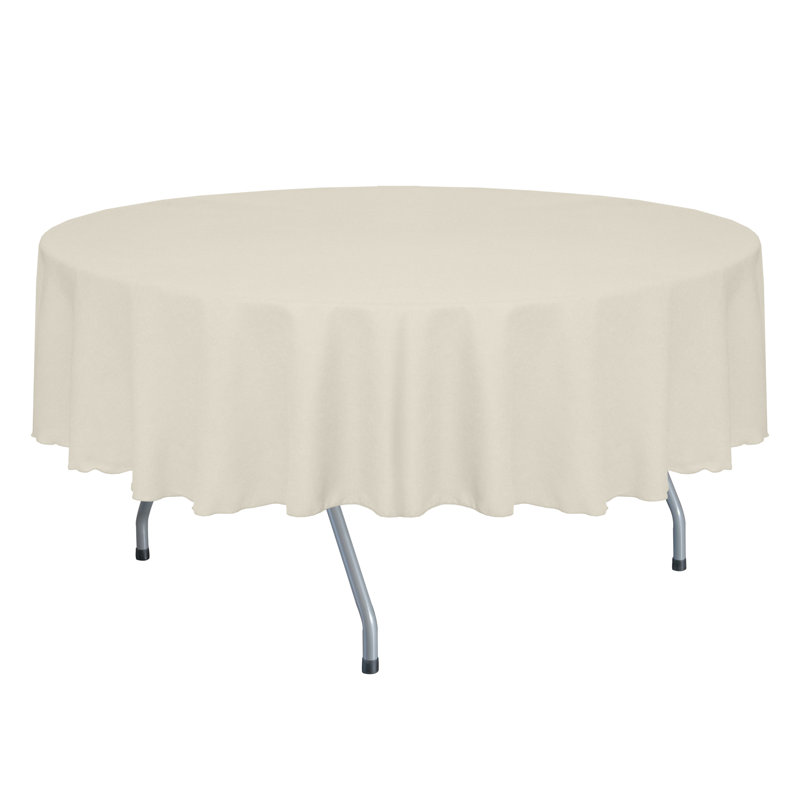 Ultimate Textile Round Tablecloth, 58" Round, Light Ivory, 45